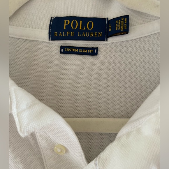 Polo Ralph Lauren Custom Slim Fit Big Pony Mesh Polo Shirt|White/Black, L - Picture 7 of 13